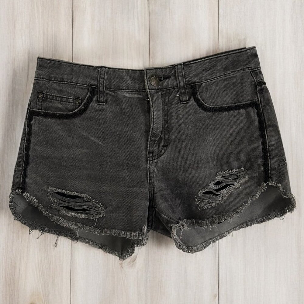 Free People Distressed Denim Shorts